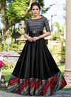 Black Colour Latest Fancy Designer Wedding Wear Cotton Stain Digital Print And Heavy Work Stylish Gown Collection 9013
